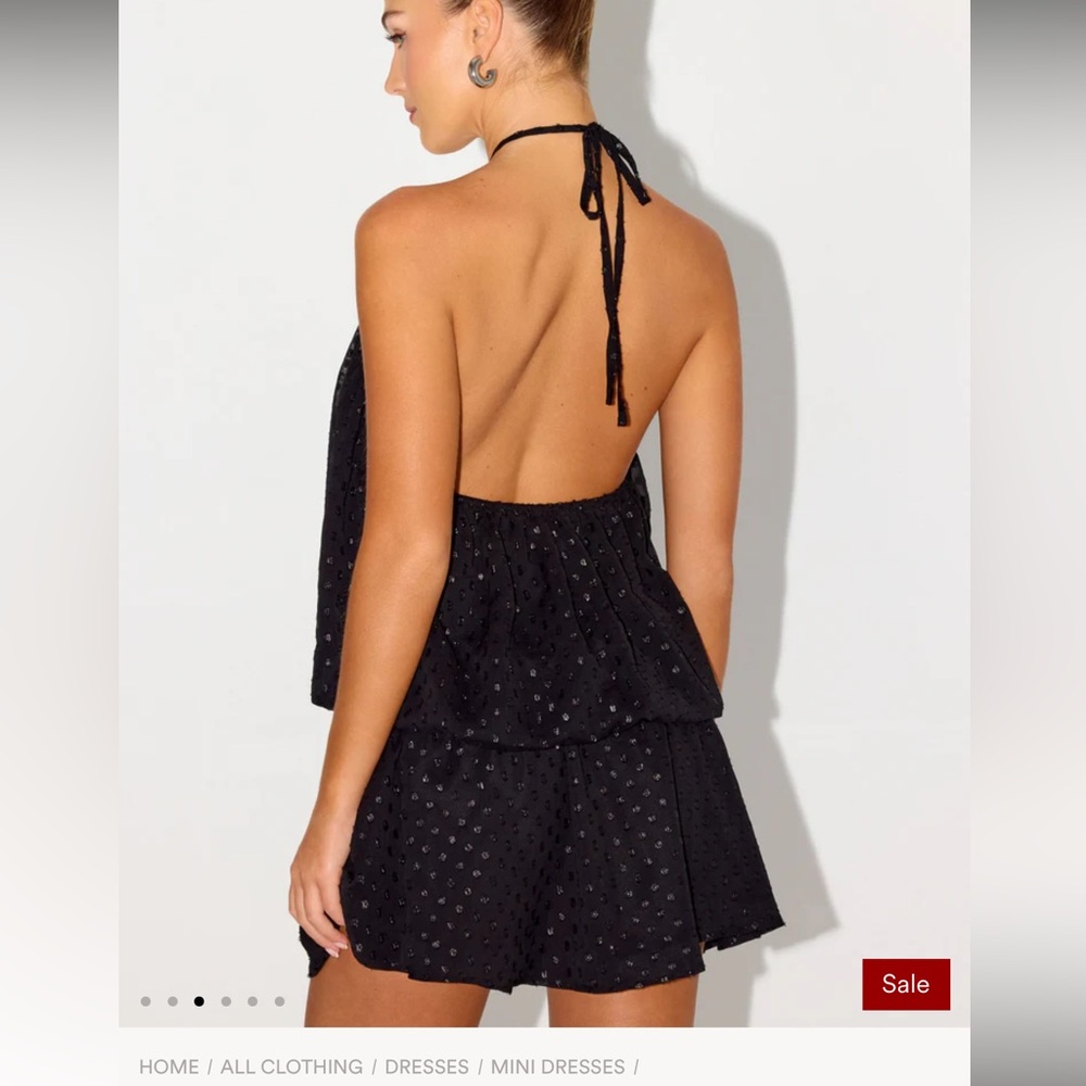NEW WITH TAGS Black Polka Dot Halter Dress - Picture 2 of 4
